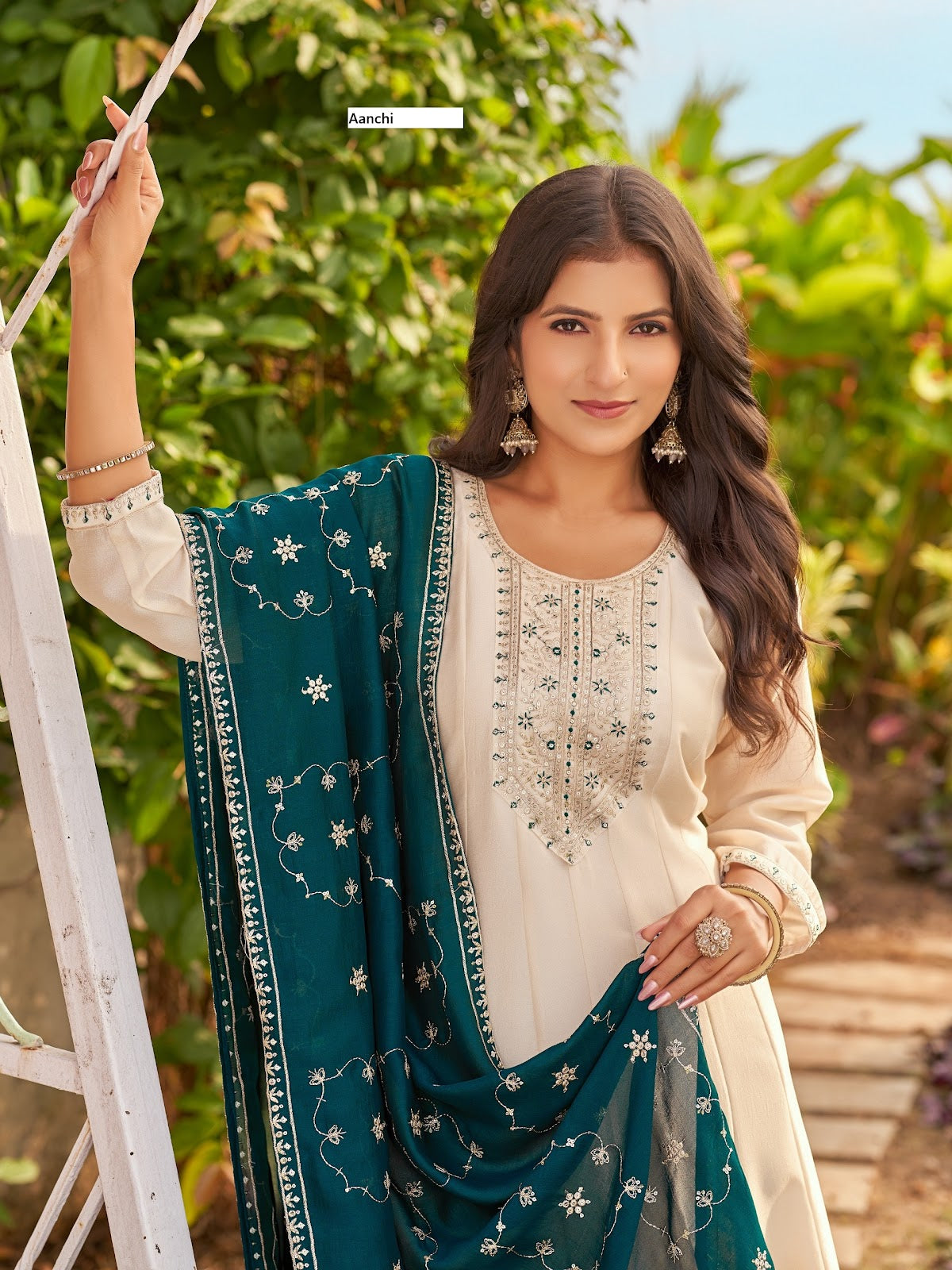 Veronica Aanchi Vichitra Silk Readymade Anarkali Suits Manufacturer Ahmedabad