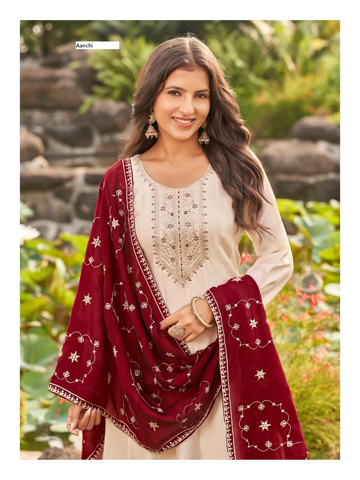 Veronica Aanchi Vichitra Silk Readymade Anarkali Suits Manufacturer Ahmedabad