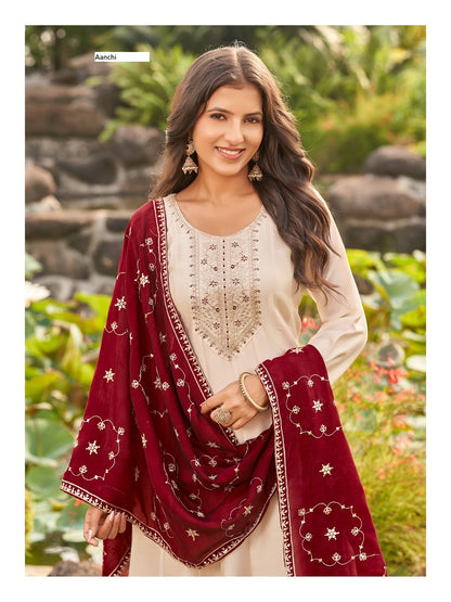 Veronica Aanchi Vichitra Silk Readymade Anarkali Suits Manufacturer Ahmedabad