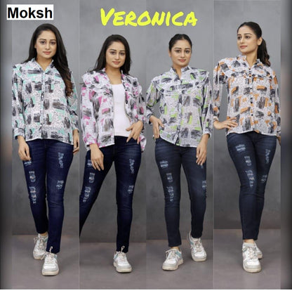 Veronica Moksh Georgette Stylish Short Tops Manufacturer Ahmedabad