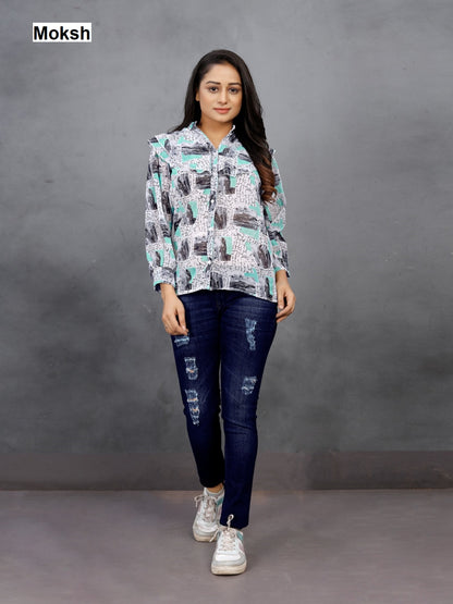 Veronica Moksh Georgette Stylish Short Tops Manufacturer Ahmedabad