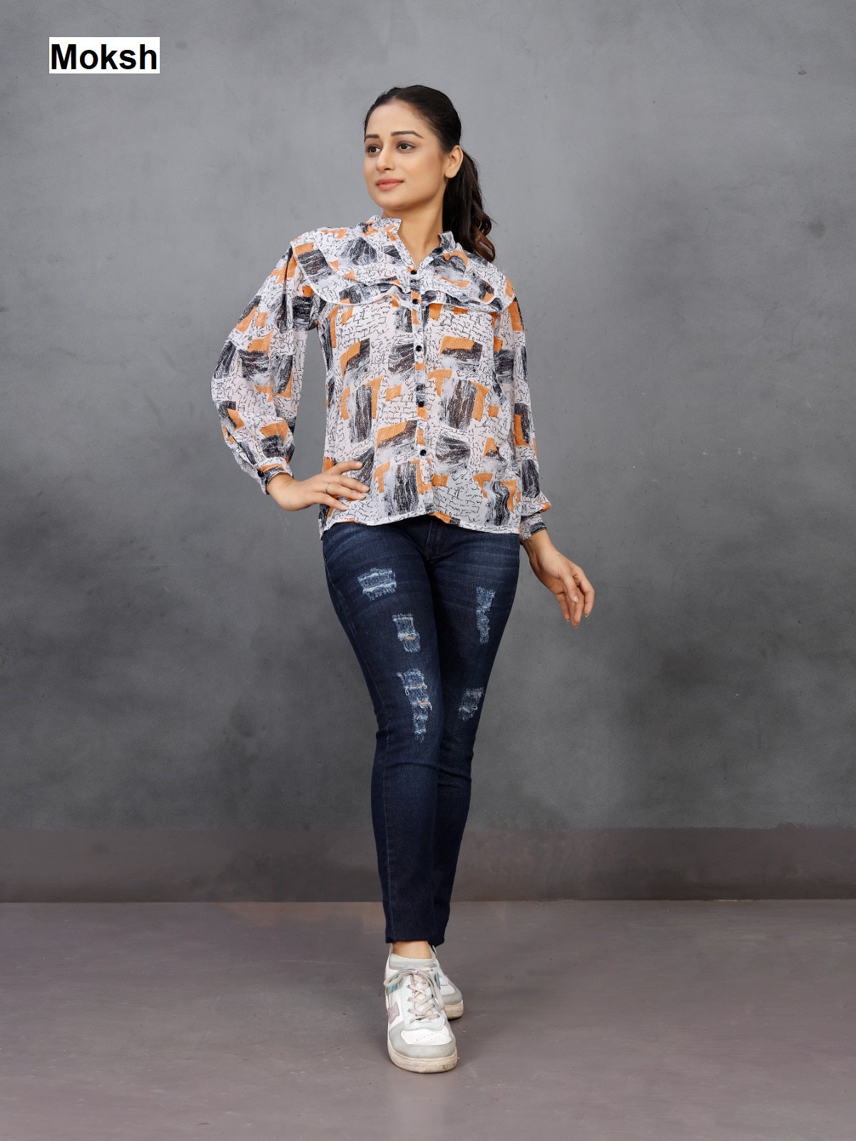 Veronica Moksh Georgette Stylish Short Tops Manufacturer Ahmedabad