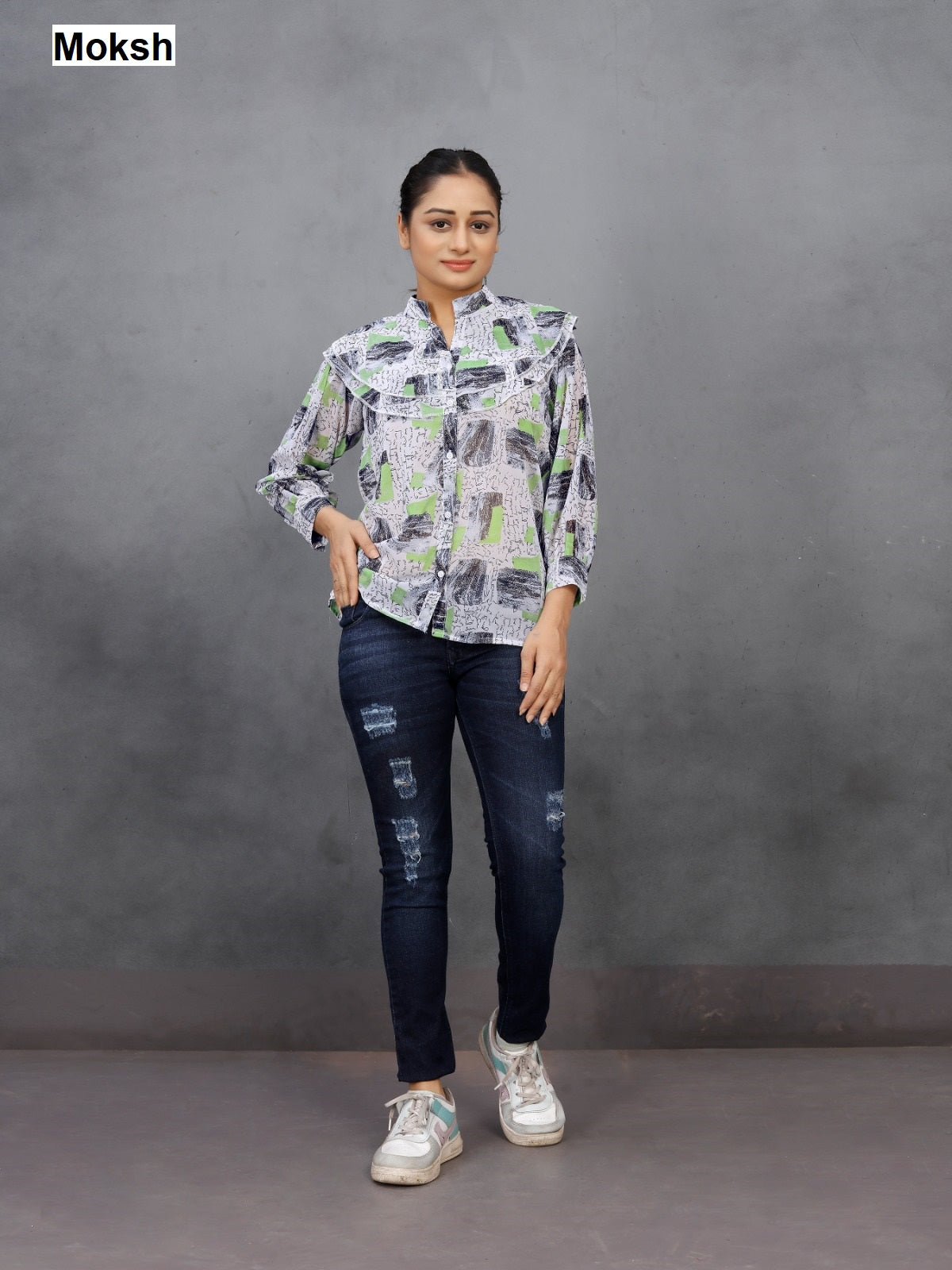 Veronica Moksh Georgette Stylish Short Tops Manufacturer Ahmedabad