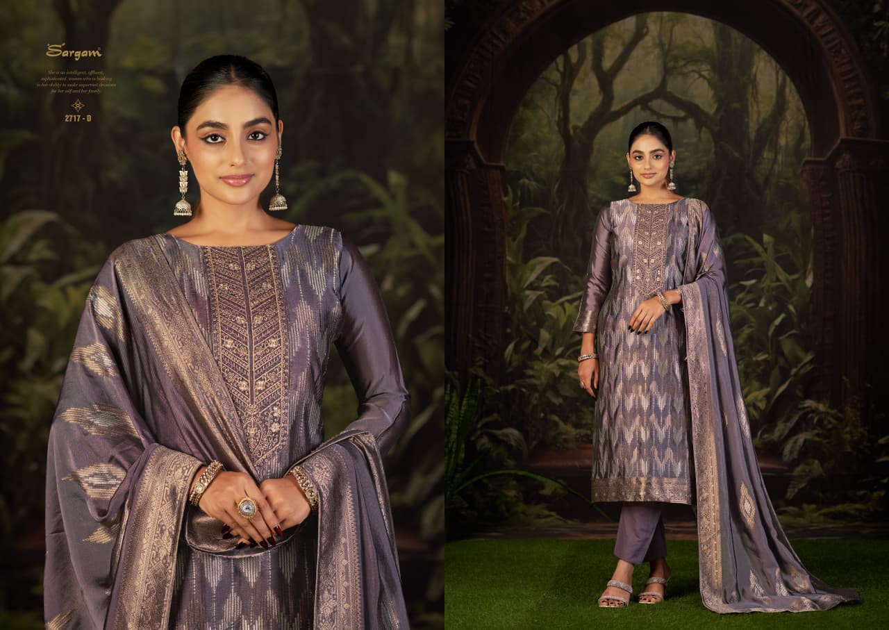 Veronica Sargam Prints Silk Jacquard Pant Style Suits Wholesale Price