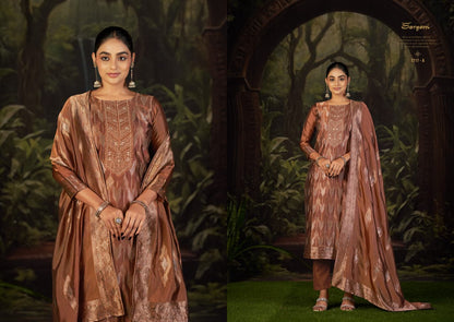 Veronica Sargam Prints Silk Jacquard Pant Style Suits Wholesale Price
