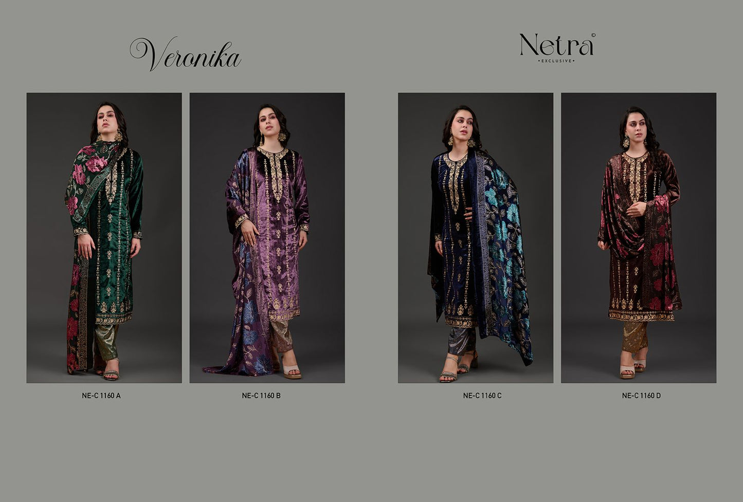Veronika Netra Velvet Suits Manufacturer
