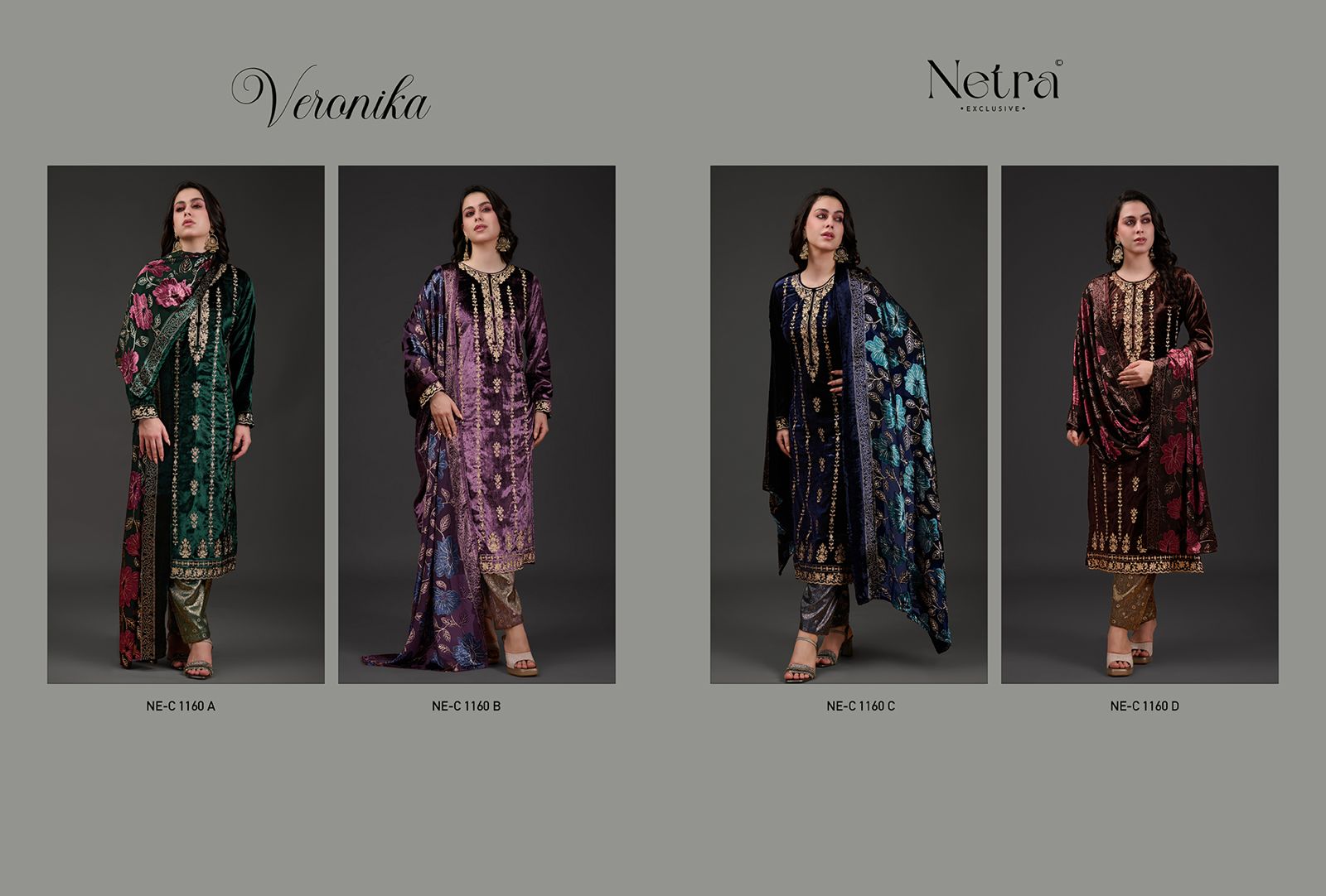 Veronika Netra Velvet Suits Manufacturer