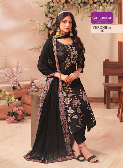 Veronika Rangmaya Muslin Readymade Pant Style Suits Manufacturer India