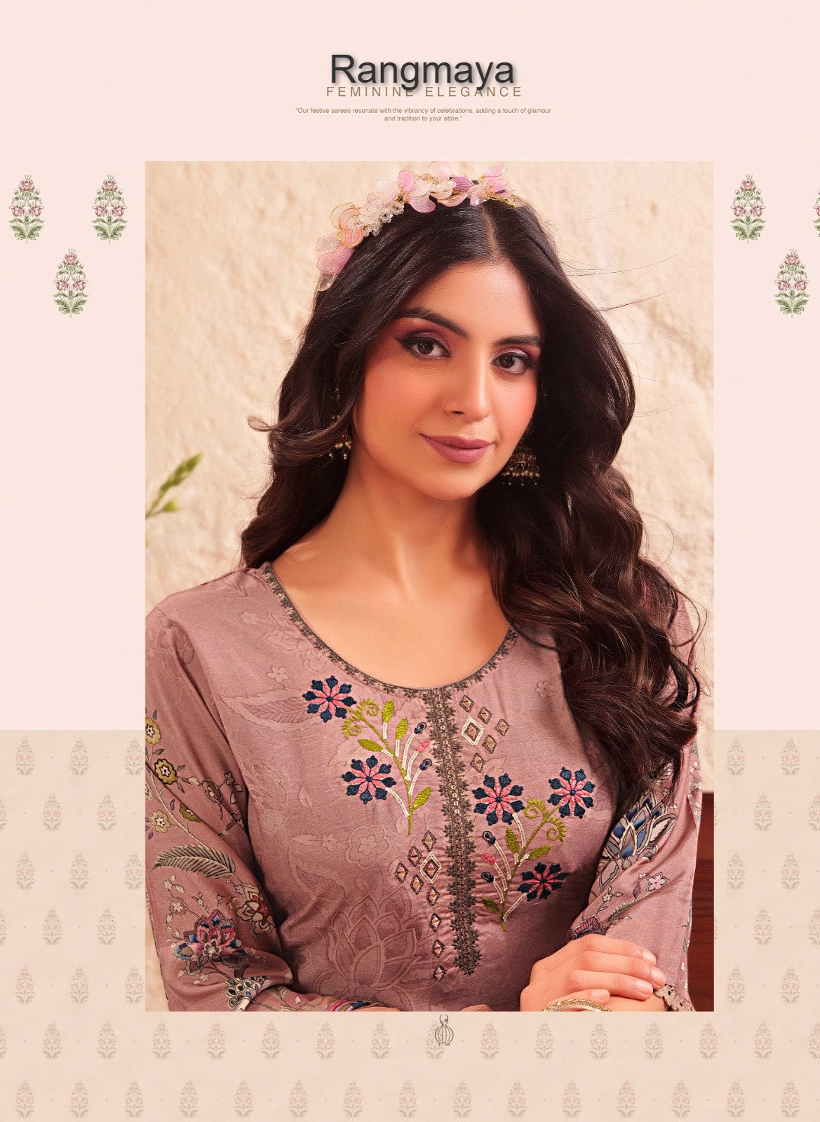 Veronika Rangmaya Muslin Readymade Pant Style Suits Manufacturer India