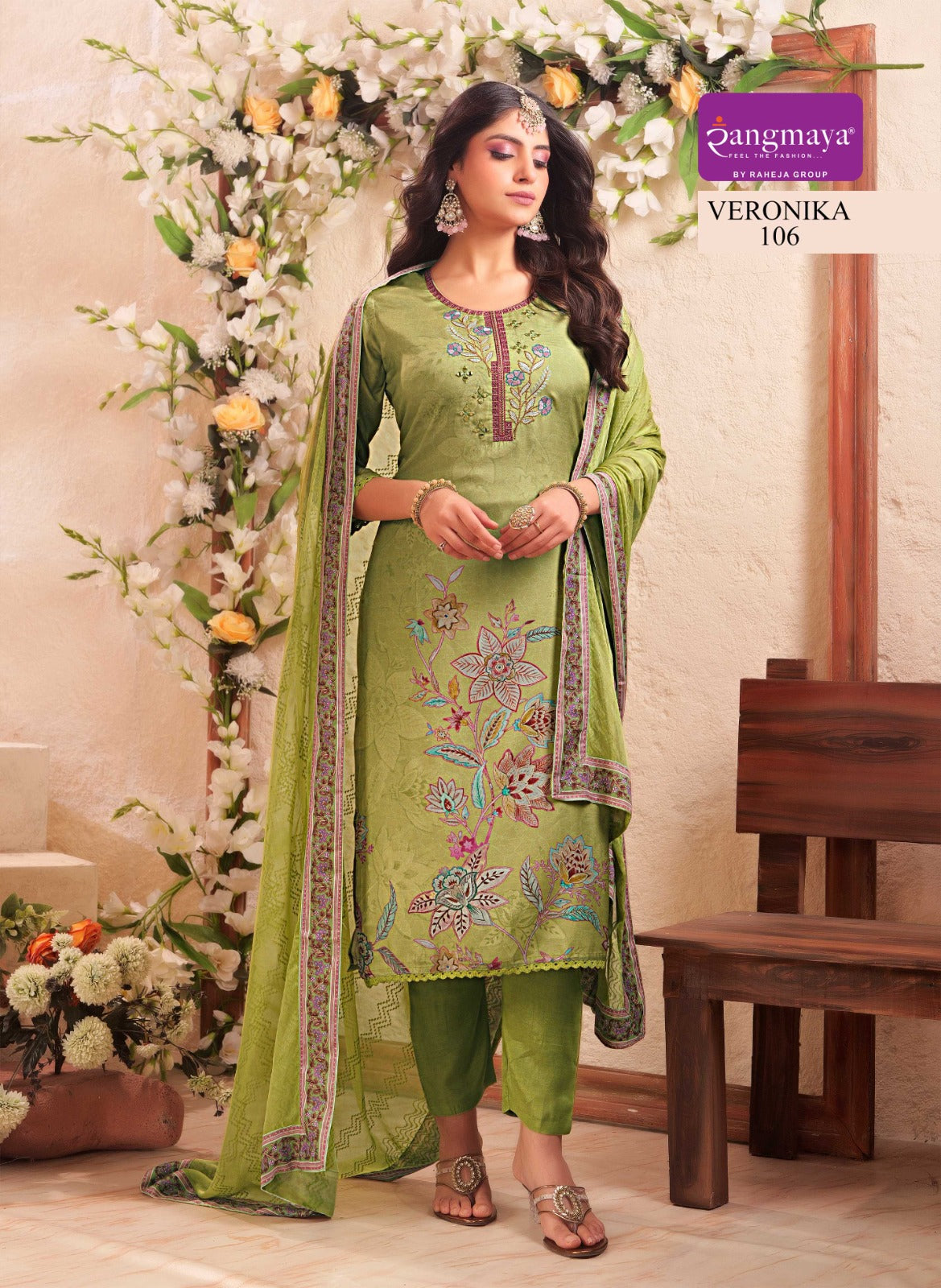 Veronika Rangmaya Muslin Readymade Pant Style Suits Manufacturer India