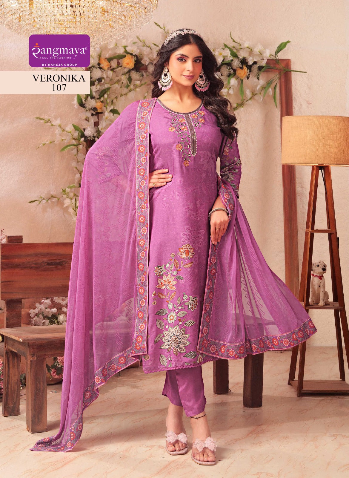 Veronika Rangmaya Muslin Readymade Pant Style Suits Manufacturer India