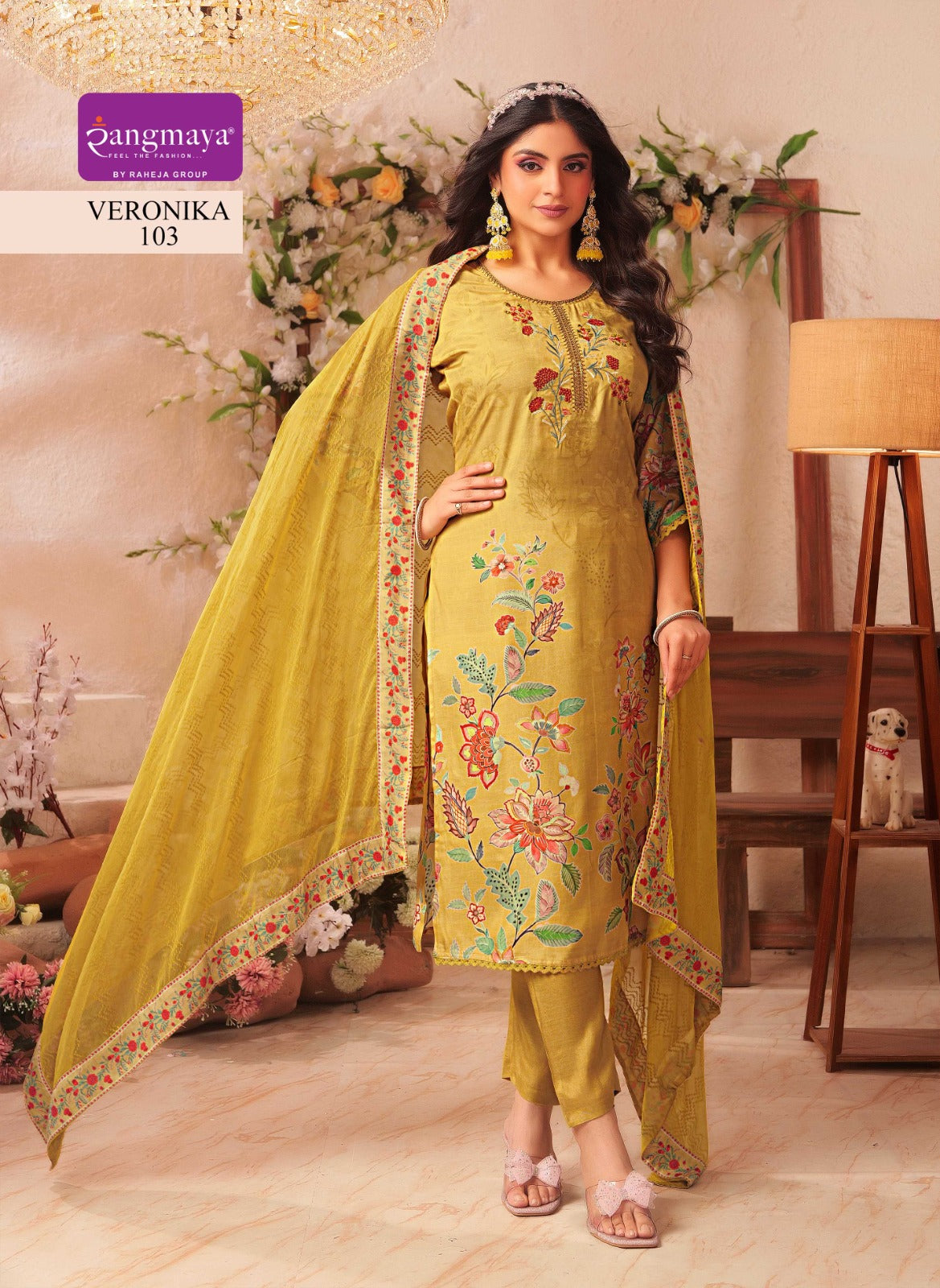 Veronika Rangmaya Muslin Readymade Pant Style Suits Manufacturer India