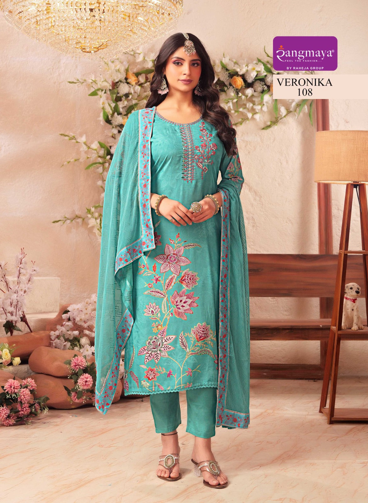 Veronika Rangmaya Muslin Readymade Pant Style Suits Manufacturer India