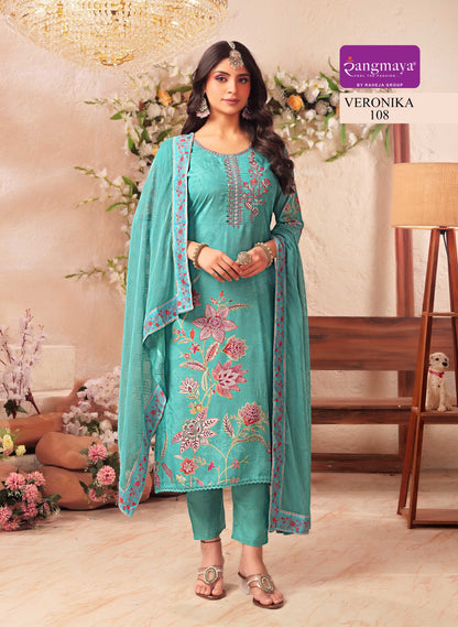 Veronika Rangmaya Muslin Readymade Pant Style Suits Manufacturer India