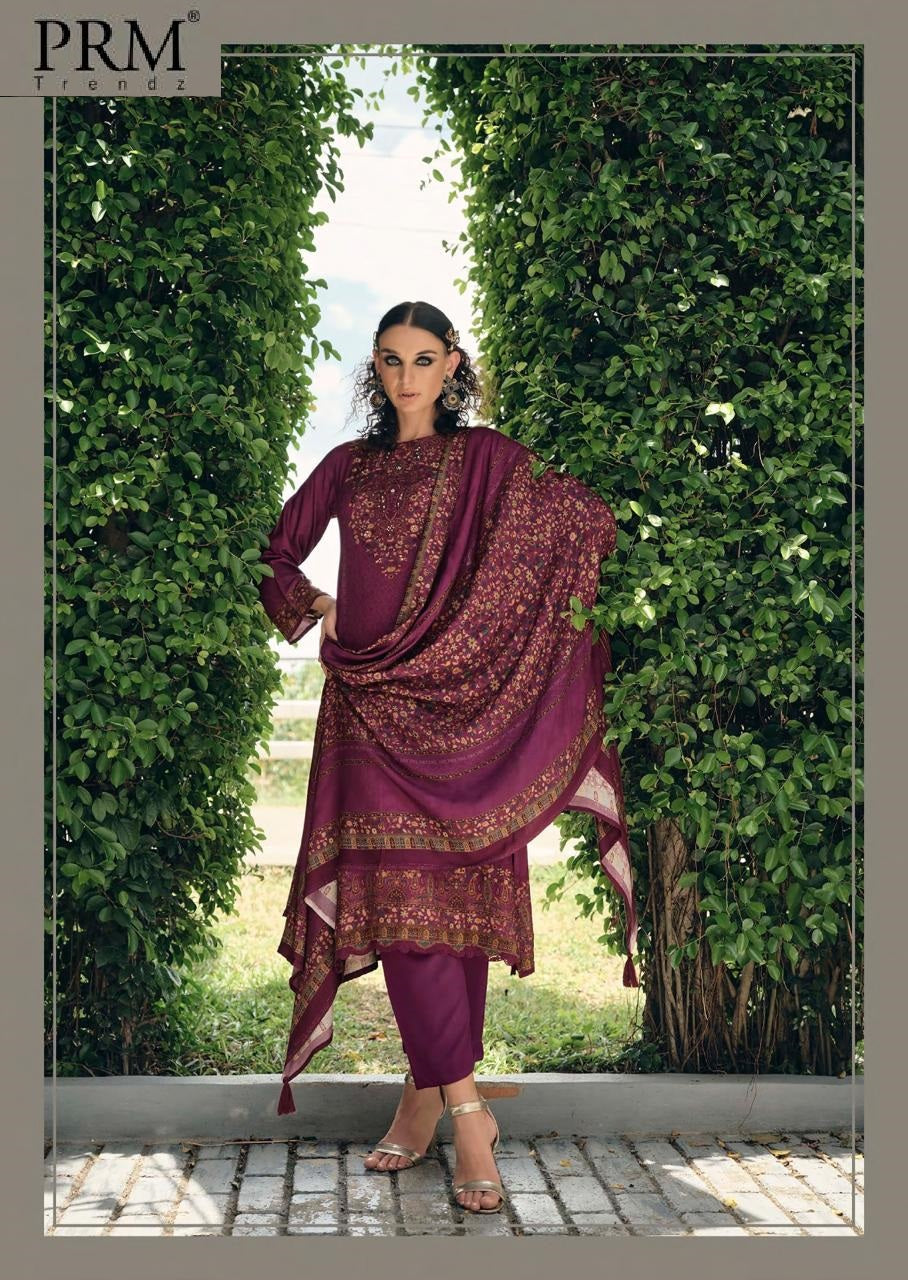 Verra Prm Trendz Viscose Pashmina Suits Supplier Gujarat