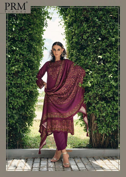 Verra Prm Trendz Viscose Pashmina Suits Supplier Gujarat