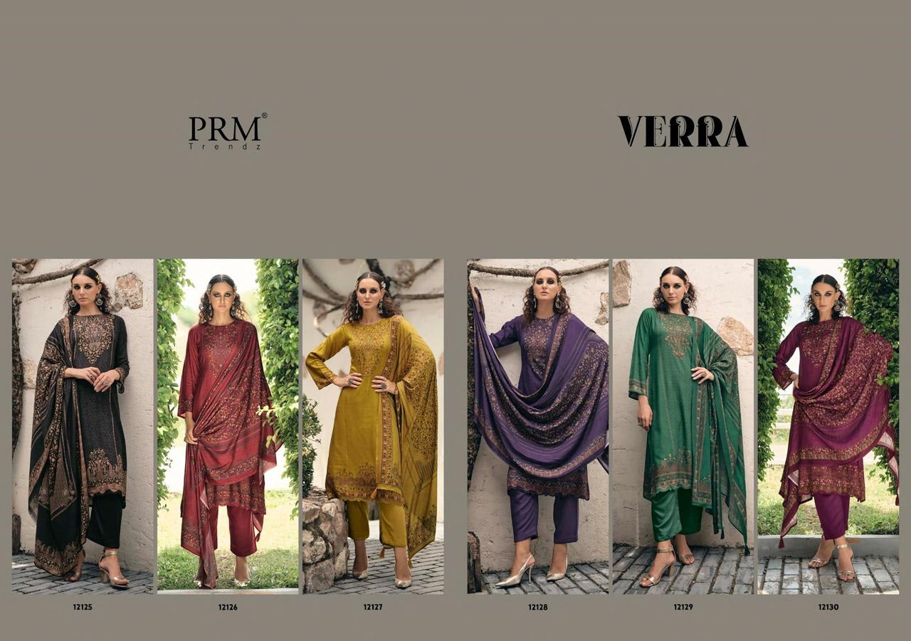 Verra Prm Trendz Viscose Pashmina Suits Supplier Gujarat