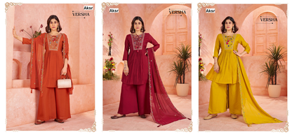 Versha Aksr Chanderi Readymade Plazzo Style Suits Manufacturer India