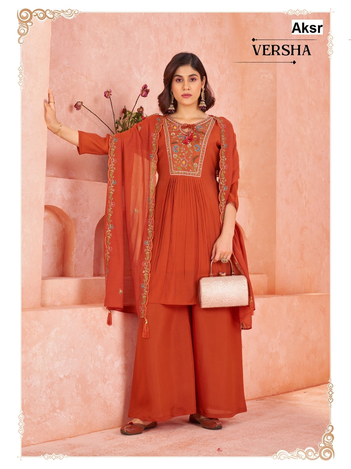 Versha Aksr Chanderi Readymade Plazzo Style Suits Manufacturer India