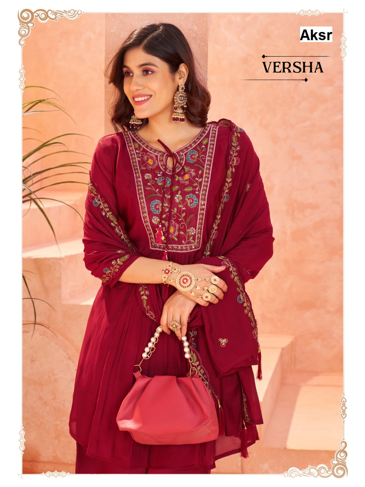 Versha Aksr Chanderi Readymade Plazzo Style Suits Manufacturer India