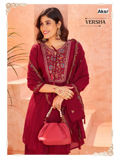 Versha Aksr Chanderi Readymade Plazzo Style Suits Manufacturer India