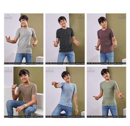 Vertical Stripes Ht 1078 Hugo Tylor Imported Boys Tshirt Supplier Ahmedabad