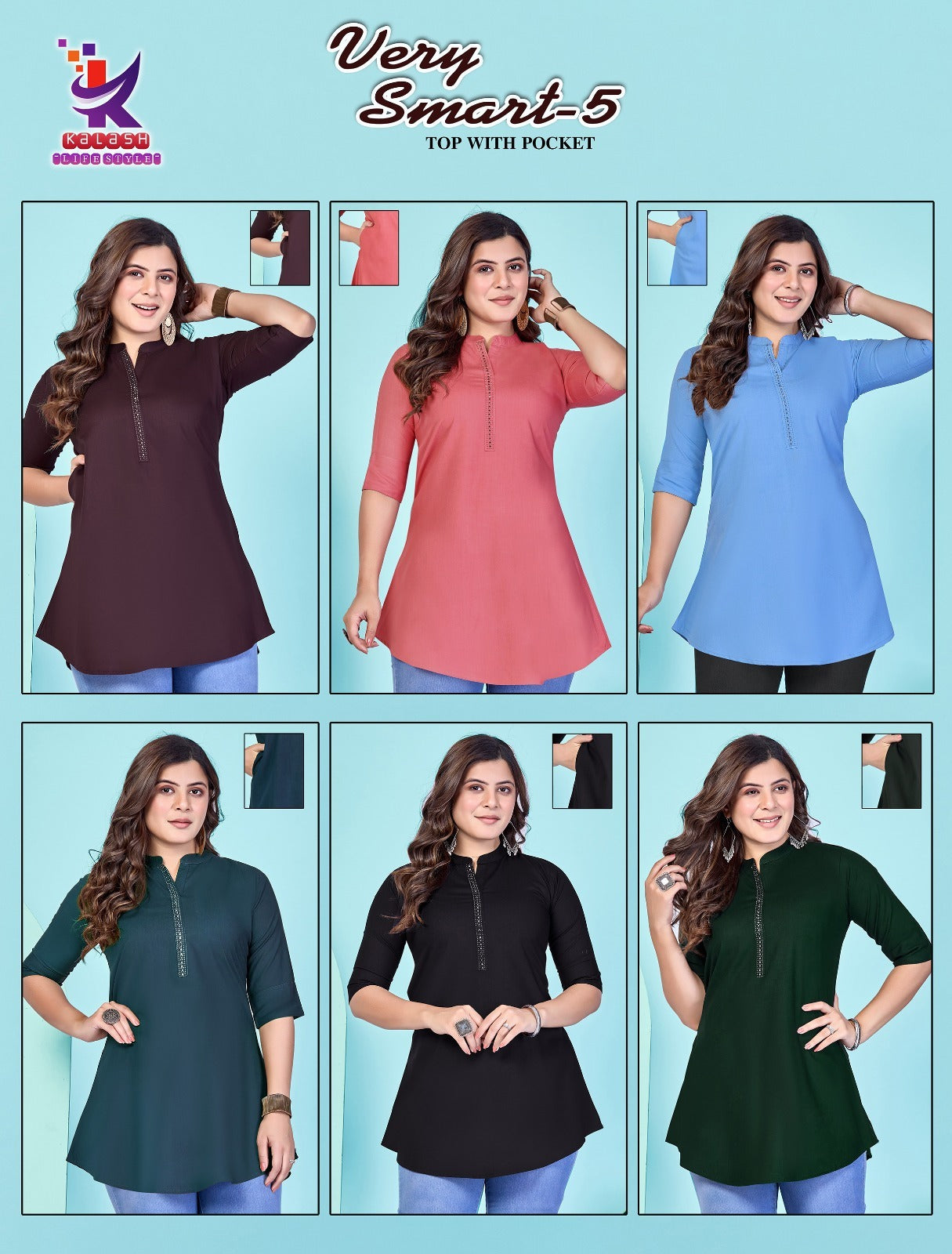 Very Smart 5 Mlm Kalash Lifestyle Rayon 22Kg Fancy Tops Wholesaler India