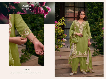 Veshaa 3331 Jay Vijay Mal Chanderi Pant Style Suits Supplier