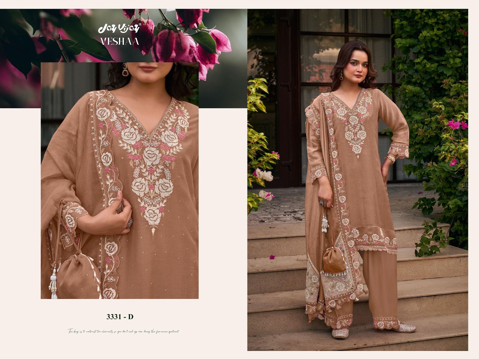 Veshaa 3331 Jay Vijay Mal Chanderi Pant Style Suits Supplier