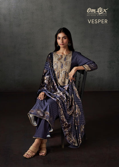 Vesper Omtex Cordroy Pashmina Suits Wholesale Rate