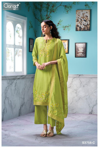 Vespera 3758 Ganga Premium Viscose Plazzo Style Suits Wholesaler India