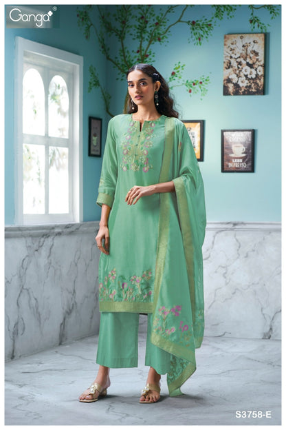Vespera 3758 Ganga Premium Viscose Plazzo Style Suits Wholesaler India