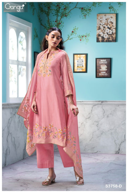 Vespera 3758 Ganga Premium Viscose Plazzo Style Suits Wholesaler India
