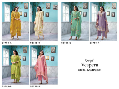 Vespera 3758 Ganga Premium Viscose Plazzo Style Suits Wholesaler India