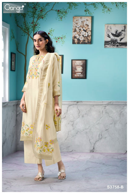 Vespera 3758 Ganga Premium Viscose Plazzo Style Suits Wholesaler India