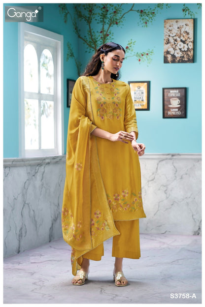 Vespera 3758 Ganga Premium Viscose Plazzo Style Suits Wholesaler India