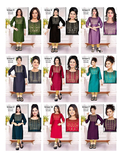 Vetigan Ayg Knee Length Kurtis Exporter