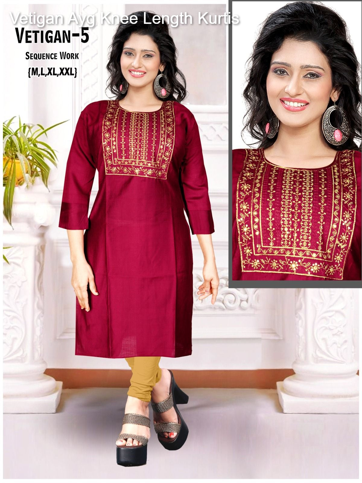 Vetigan Ayg Knee Length Kurtis Exporter