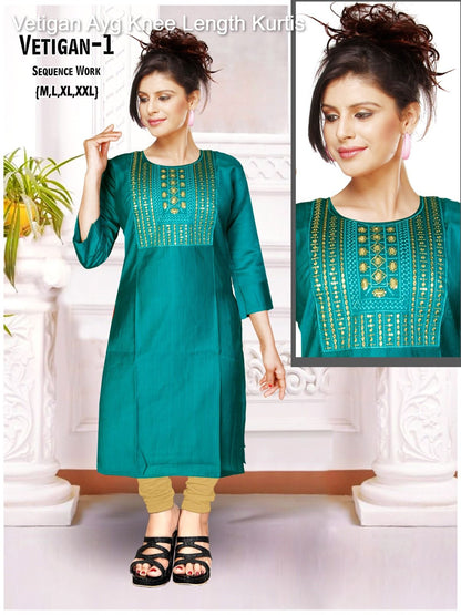 Vetigan Ayg Knee Length Kurtis Exporter
