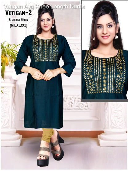 Vetigan Ayg Knee Length Kurtis Exporter