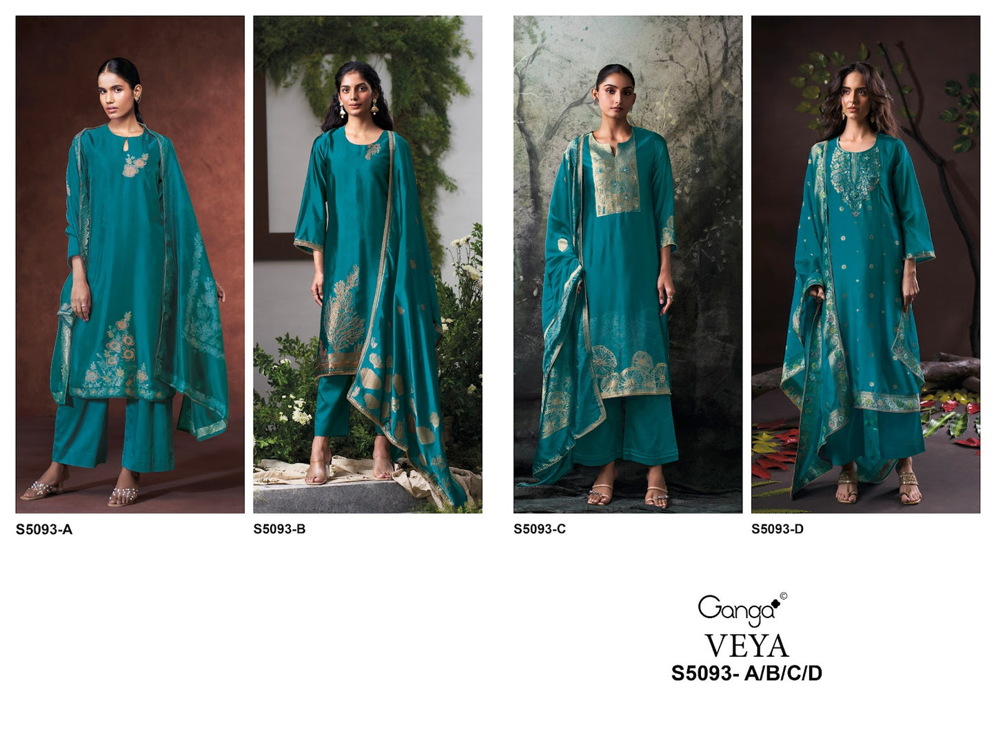 Veya S5093 Ganga Woven Silk Pant Style Suits Manufacturer Gujarat