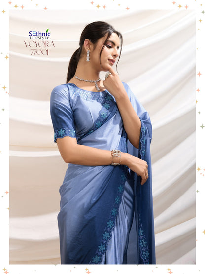 Veyora 77001 To 77003 Sethnic Crepe Sarees Exporter Ahmedabad