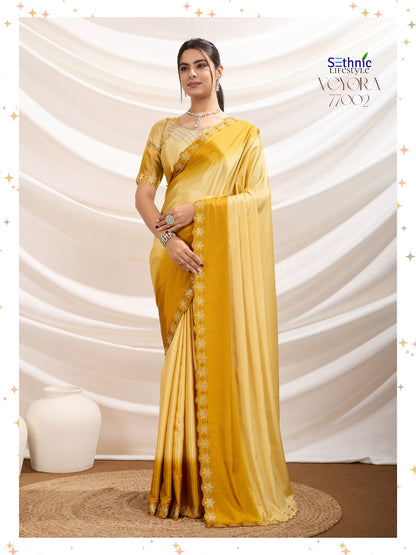 Veyora 77001 To 77003 Sethnic Crepe Sarees Exporter Ahmedabad