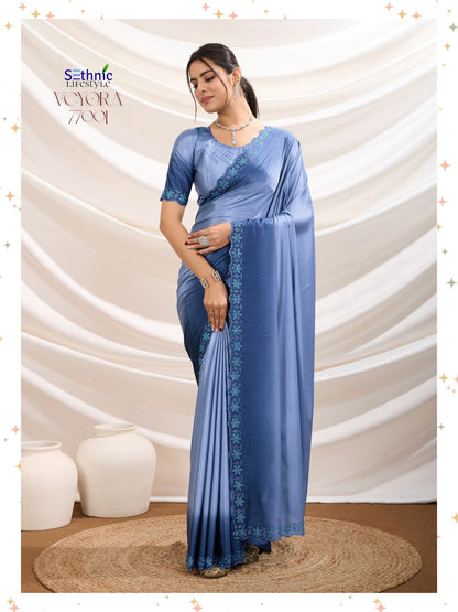 Veyora 77001 To 77003 Sethnic Crepe Sarees Exporter Ahmedabad