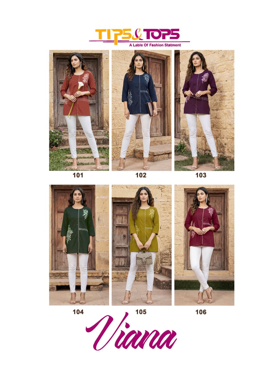 Viana Tips Tops Cotton Short Kurtis Wholesale Price