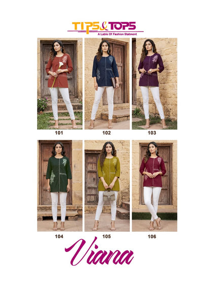 Viana Tips Tops Cotton Short Kurtis Wholesale Price
