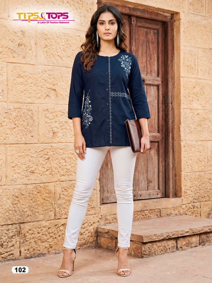 Viana Tips Tops Cotton Short Kurtis Wholesale Price