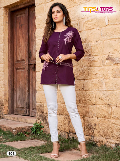 Viana Tips Tops Cotton Short Kurtis Wholesale Price