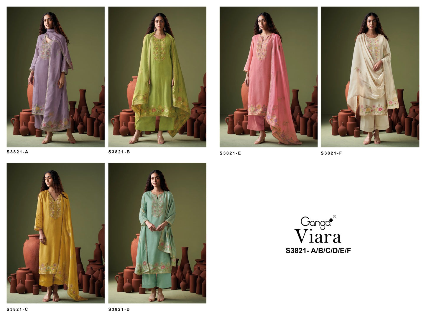 Viara 3821 Ganga Plazzo Style Suits Exporter