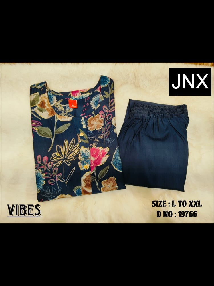Vibes Jnx Vatican Kurti Pant Set Wholesaler Gujarat